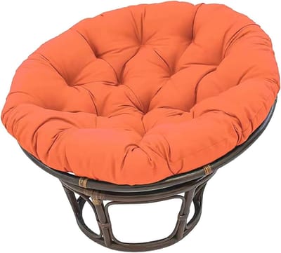 Ronde Stoelkussen - Hangmat Kussen - Buiten Ontspannen - Volledig Gevuld - 90x90cm - Oranje