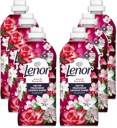 Lenor Wasverzachter Jasmijn en Rose de Mai - Multipack - 330 (6x55) Wasbeurten - 6.930l (6x1155ml)