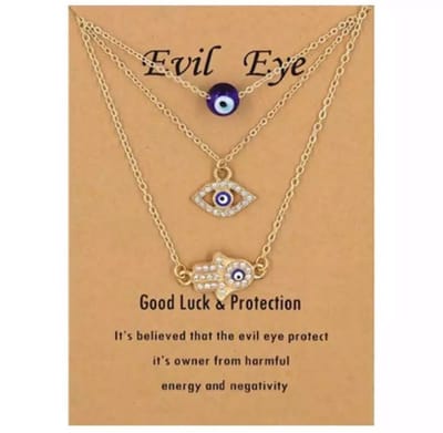Akyol - Sieraden geschenkset - Evileye – evil – eye – blauwe evileye -bohemian - festival ketting – ketting – geluk – bescherming - boze oog ketting - turkse oog - nazar boncuk - cadeau voor vriendin - blauwe oog ketting - ketting set