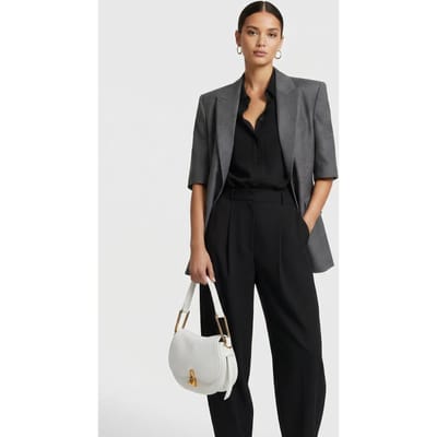 COCCINELLE Leren Schoudertas Magie Soft Shoulderbag Grained Leather Brillant White Wit