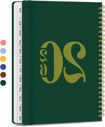Planner 2026 - Agenda Jaar - Doelen Beheren - Hardcover met Leeslinten - A5 - Donkergroen