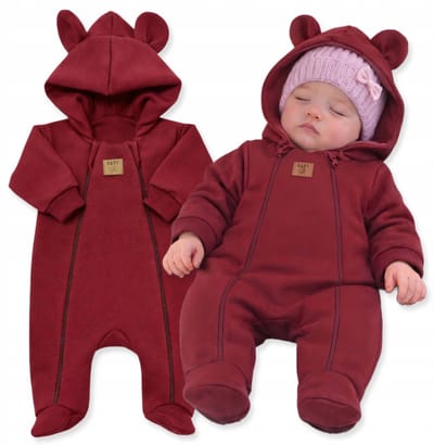 Dartomik - Baby Jumpsuit - Tweelaagse Ritsen - Bordo - 100% Katoen - Oeko-Tex