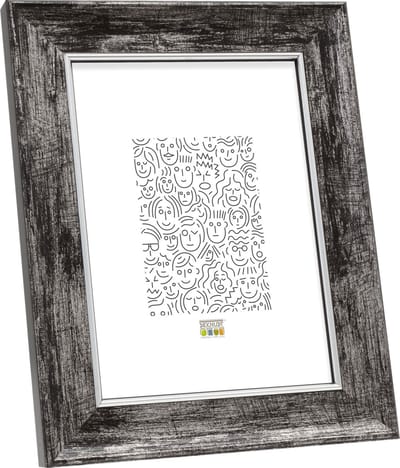 Deknudt Frames fotolijst S46EE2 - zwart met zilver biesje -10x15 cm
