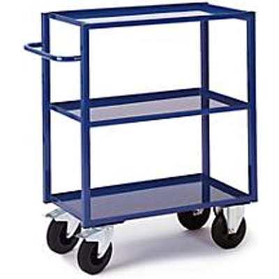 Etagewagen, 3 laadvlakken/plaatstalen bakken, 995 x 695 mm, draagvermogen 400 kg