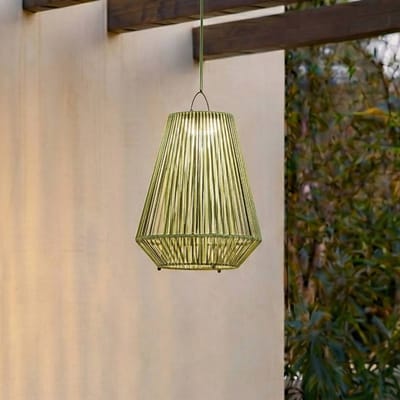 Lindby - Solar buitenverlichting- met dimmer - 1licht - Metaal, polyester, kunststof - H: 40 cm - groen, zwart - Inclusief lichtbron