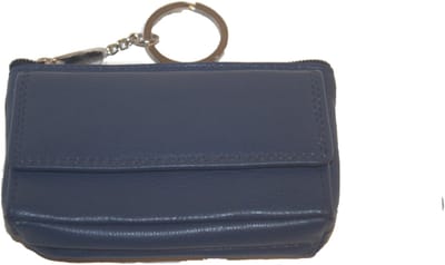 Soft lederen sleuteletui met kleingeldvakje PER 2 STUKS / sleutelbeursje met vakje voorop / kinderportemonneetje / combi beursje voor sleutels en munten in rood, paars, roze, groen, navy, blauw, zwart leer / 266 in 7 kleuren