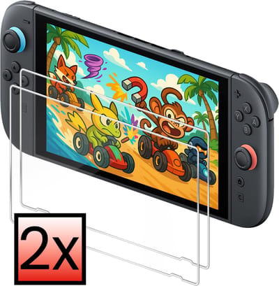 Screenprotector Geschikt voor Nintendo Switch 2 Bescherm Glas Screen Protector - 2 PACK