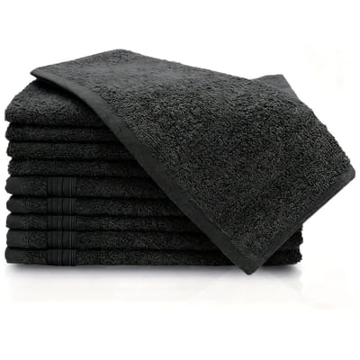 Handdoeken set-10 stuks-30x50cm- Ademend Katoenen Handdoeken- Zacht, Snel Droog & Makkelijk te Wassen- Huidvriendelijk & Pluisvrij-(Gitzwart).