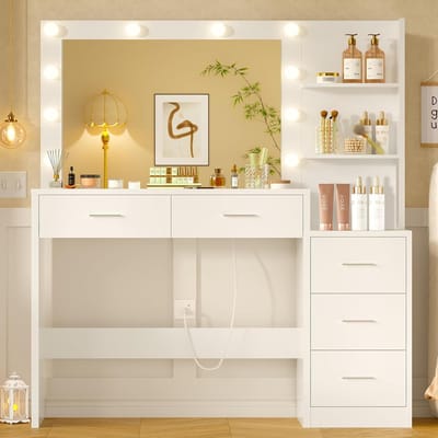 Kaptafel met Spiegel en Verlichting - Make-up Tafel - Make-up tafel - Praktisch