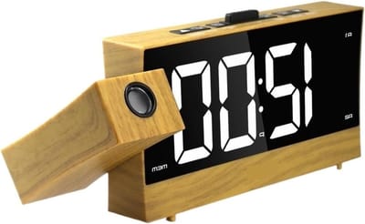 Projectie Klok - Wekker Radio - Wakker Worden - Verstelbare Helderheid - 180 Graden - Zwart