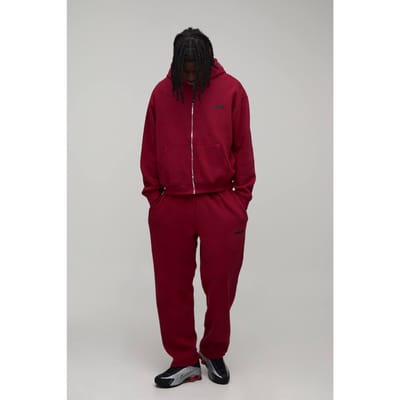 Oversized Boxy Officieel Trainingspak Met Rits En Capuchon | Red | Size Small