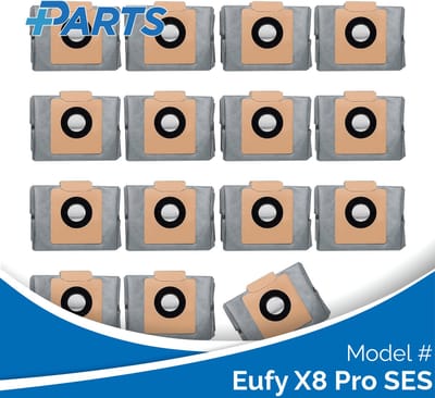 Eufy X8 Pro SES Stofzakken (15 Stuks, Plus.Parts® alternatief voor T29F70A2)