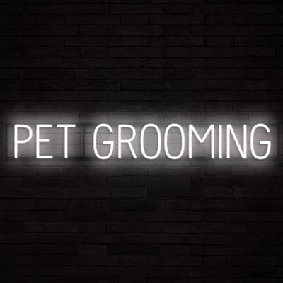 PET GROOMING - Lichtreclame Neon LED bord verlicht | SpellBrite | 109,9 x 16 cm | 6 Dimstanden & 8 Lichtanimaties | Reclamebord neon verlichting