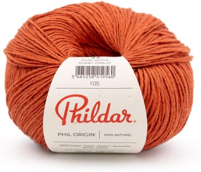 Wollen bolletje - Breiwol katoen - Zomer breien - 100% natuurlijk garen - 50g 225m - Aarde