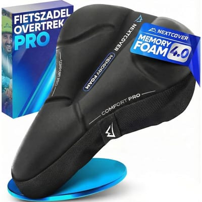 Nextcover fietszadelhoes met Memory Foam 4.0 en ergonomisch gelkussen – universele, comfortabele zadelhoes voor dames en heren trekkingfiets