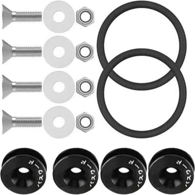 Kit Attaches Rapides JDM Complet Haute Résistance Surface Anodisée pour Voiture Noir noir