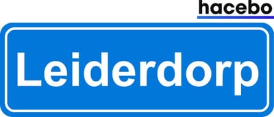 Hacebo - Plaatsnaam Sticker - 29x10 CM - Leiderdorp sticker - Verkeersborden sticker - grappige cadeaus - Leiderdorp