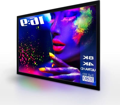 Projectiescherm - Beamerdoek Frame - Thuisbioscoop Creëren - Hoog Contrast Grijs - 160x90 cm - Zwart