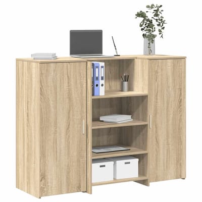 vidaXL - Receptiebalie - 135x50x103,5 - cm - bewerkt - hout - sonoma - eikenkleurig