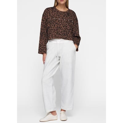 10DAYS Cropped Sweater Leopard Dark Fudge Maat: XS | Longsleeves Outlet | Dames | Zwart