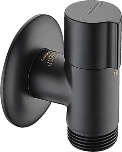 Hoekventiel voor Vaatwasser | Wandhoekventiel met G1/2 inch naar G3/4 inch Aansluiting | Mat Zwart