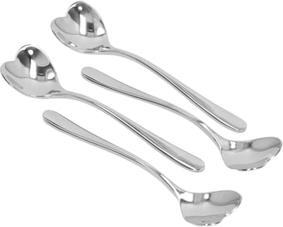 Allecto - Hartvormige Espressolepel - Mini Koffielepel - Duurzaam en Ergonomisch - Zilver - Theelepel - Ideaal voor Dessert en Suiker - Geschikt vo...