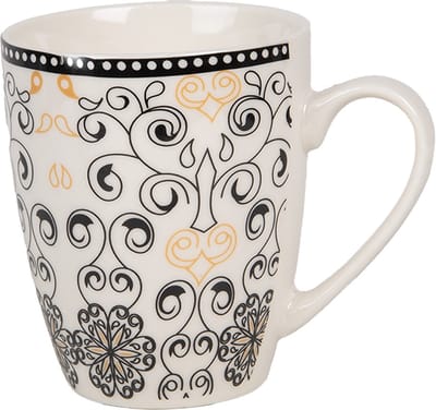 Clayre & Eef Mok 300 ml Wit Zwart Keramiek