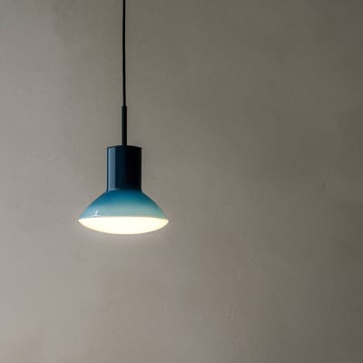 Grupa Onda hanglamp, blauw, Ø 17 cm, glas, GU10