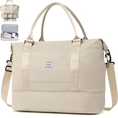 Reistas voor dames, weekendtas, waterdichte sporttas, 46 x 23 x 32 cm, handzaam en multifunctioneel