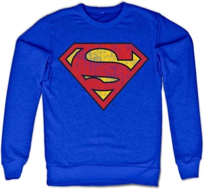 DC Comics Superman Sweater/trui -S- Washed Shield Blauw