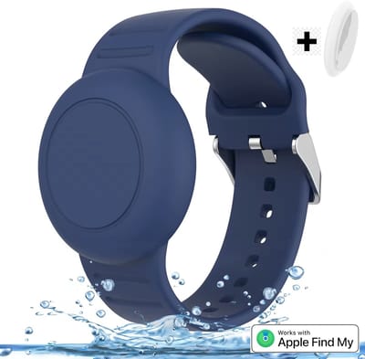 BlueTime - Horlogebandje Houder voor Tag - Inclusief Tag - Verstelbaar en Waterdicht - Veilig - Kind - Geschikt voor Apple Find My - GPS Horloge Kind - GPS Tracker - Locatie Tracker - kinder gps horloge