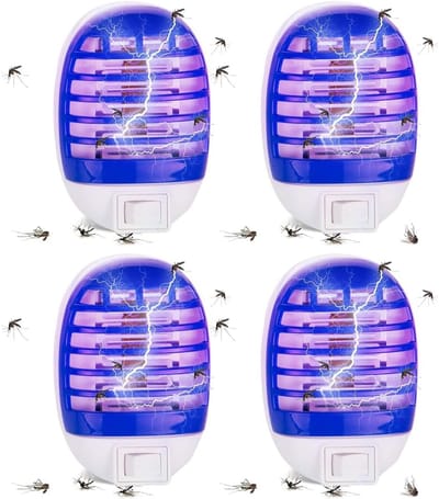 YAGXIG 4-pack UV-muggenmoordenaarlamp - muggenmoordenaar - muggenvanglamp - huishoudelijke stekker muggenmoordenaarlamp met ongediertedodende functie - kan worden gebruikt als vliegenvanger - geschikt voor keuken en slaapkamer