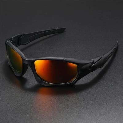 Lunettes de Soleil Sportives d'Extérieur de Haute Qualité pour Hommes Cadre à Découpe Courbe Verre Résistant à la Tension Lunettes de Soleil Bouclier Solaire pour Femmes UV400 gray
