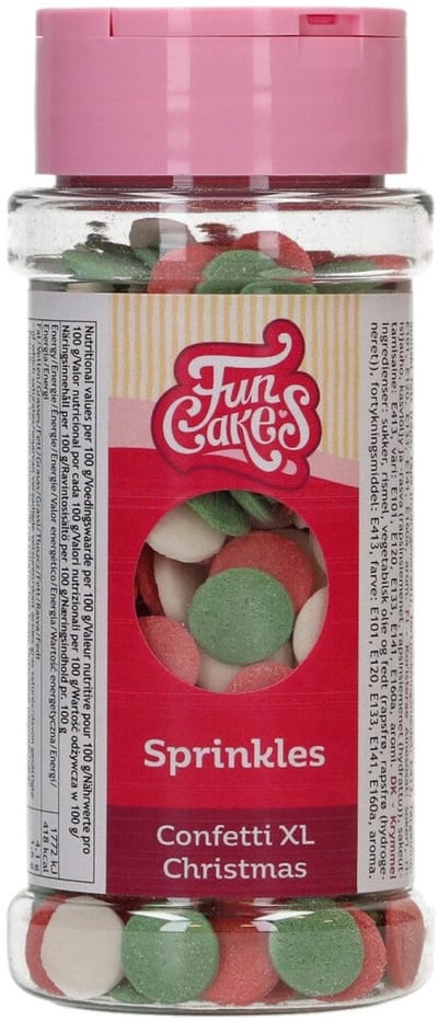 FunCakes Suikerdecoraties - Confetti XL - Kerst - 55g - Eetbare Taartdecoratie