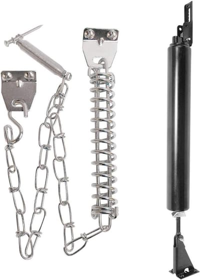 Deursluiter Set - Deurdranger Pneumatisch - Buitendeuren Beveiligen - Verstelbare Sluitsnelheid - 26.7 cm - Zwart Gelakt