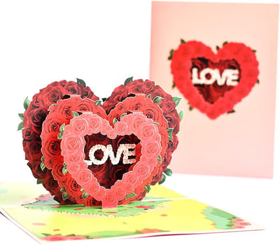 3D Pop-up Hart Kaart - Valentijnsdag & Jubileum Wenskaart voor Geliefden