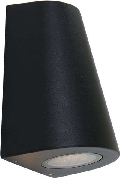 Steinhauer Buitenlampen - Wandlamp Modern - Zwart - H:16cm  - GU10 - Voor Buiten - Metaal - Wandlampen - Slaapkamer - Woonkamer