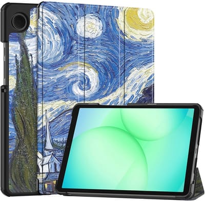 Coverup Tablethoes geschikt voor Samsung Galaxy Tab A11 (8,7") Hoesje - Tri-Fold Book Case met Wake/Sleep - Sterrennacht
