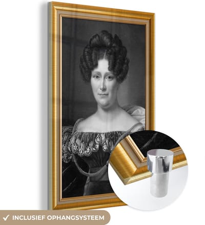 MuchoWow® Glasschilderij 40x60 cm - Schilderij acrylglas - Kunstwerk - Schilder - Lijsten - Goud - Foto op glas - Schilderijen