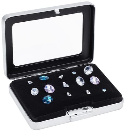 Dailygoods- Sieradenbox met Glazen Deksel - Juwelenkistje - Sieradenopberger - Opbergdoos voor Edelstenen - Veiligheidsluiting - Fluwelen Kussens - Juwelendoos