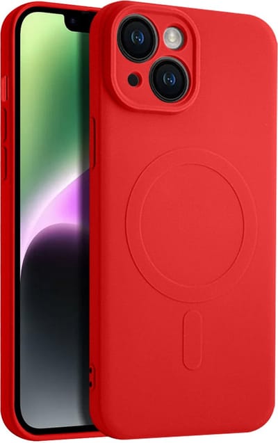 Casify Siliconen Hoesje geschikt voor MagSafe iPhone 15 Hoesje - Rood