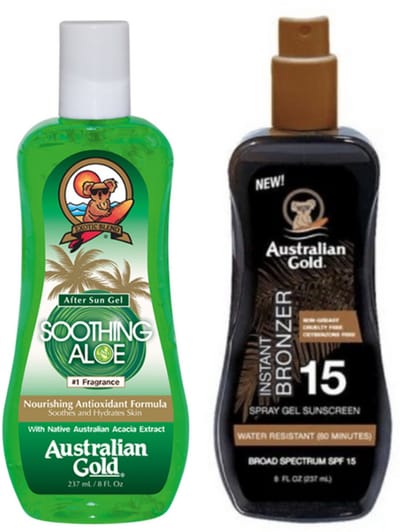 Australian Gold SPF15  met BRONZER +  SOOTHING GEL