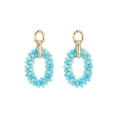 Bijoutheek Oorknoppen kralen hoop Blauw