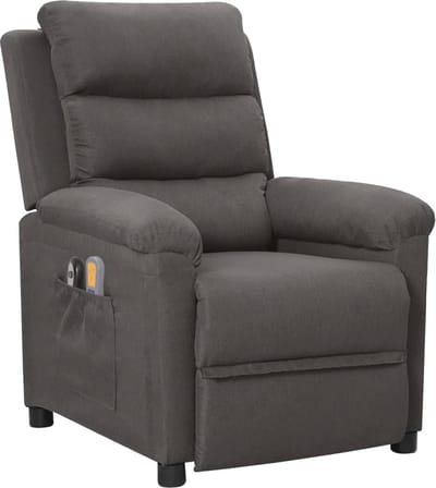 Massagestoel - Relaxfauteuil - Zetel - Stof - 1 persoons - Met armleuning - Zeer comfortabel - Elektrisch - Donkergrijs
