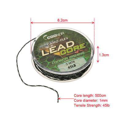 5m Leadcore gevlochten camouflage karpervislijn haar rigs Lead Core visgerei 45lbs gray