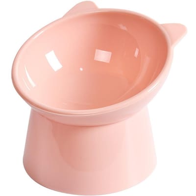Schuine Kattenvoederbak Verhoogde Kattenbak Ergonomische Kattenvoederbak Anti Braken Verhoogde Kattenvoederbak Antislip voor Katten Honden roze