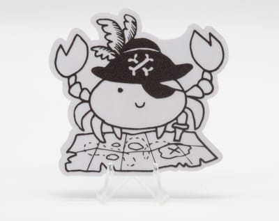 Piraten Krab Sticker - Dieren in het Dagelijks Leven | Vera's Arts & Dice | Schattige Stickers - Handgemaakte Stickers - Journaling - Bullet Journal - Scrapbooking - Leuke Stickers - Laptop Sticker - Telefoon Sticker