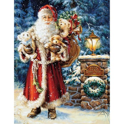 Diamond Painting  Kerstman in Sneeuw  3D Borduurwerk Kruissteek Handwerk Mozaïek Huisdecoratie 20X30CM gray