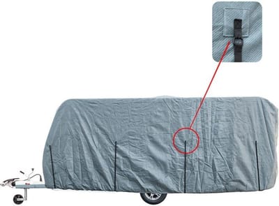 ProPlus Caravanhoes - 4-laags SFS-stof - Waterdicht en ademend - 427-518 cm - Grijs