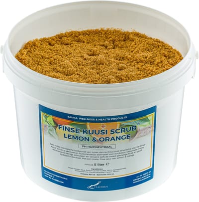 Kuusi Scrub Lemon & Orange 5 liter - Hydraterende Lichaamsscrub